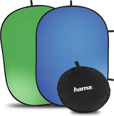 Produktbild von Hama Falthintergrund 2in1 150x200cm grün/blau