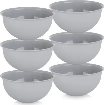 Produktbild von Orion | Schüssel - Kunststoffschalen - Set mit 6 Stück - 13 cm - Grau - 500 ml - Ideal für Events und Feiern - SANDY