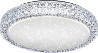 Produktbild von Selltec LED Deckenleuchte FRIEDA rund Kristall Optik LED Sternenhimmel, Lichtfarbwechsel CCT Wohnzimmer, Flur, Küche 14371000