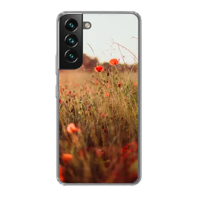 Produktbild von MuchoWow® Handyhülle Schutzhülle Hülle für Samsung Galaxy S22 Sonnenuntergang - Blumen - Rot Silikon Softcase Handy Hülle - Mobiltelefonhülle