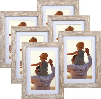 Obrázok produktu pre EXYGLO obrazový rám prírodný 10x15 cm sada 6 ks s paspartami alebo 13x18 bez paspart
