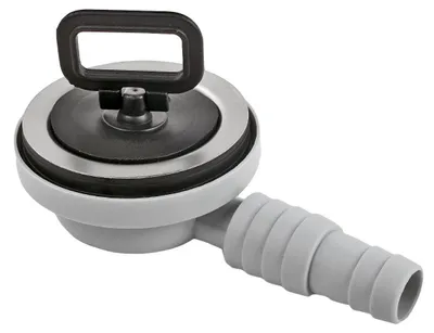 Produktbild von Ablaufanschluss aus Edelstahl mit Ablaufschlauch 20/25 mm und 90°-Biegung