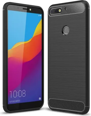 Produktbild von Schutzhülle Handyhülle für Huawei Honor 7C Case Cover Carbon Optik Schwarz