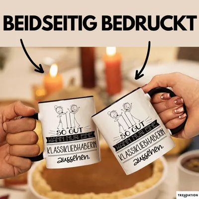 Produktbild von Klassikliebhaberin Geschenk Tasse So Gut Kann Nur Eine Klassikliebhaberin Aussehen Geschenkidee Geburtstag Weihnachten Lustig (Schwarz)