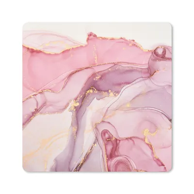 Produktbild von MuchoWow® Mauspad Mousepad Gold - Marmor - Rosa 30x30 cm - Mousepads - Maus Mat - Pad - Mausunterlage - Gaming