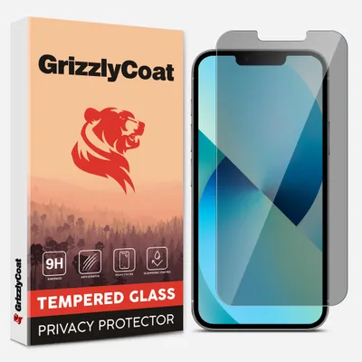 Produktbild von GrizzlyCoat Easy Fit AntiSpy iPhone 13 Pro Panzerglas Gehärtetes Glas Displayschutz Privacy - Hüllenfreundlich + Applikator