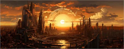 Produktbild von Wallario Wandbild aus Acryl, 125 x 50 cm, freischwebende Optik - Sonnenportal in die Zukunft