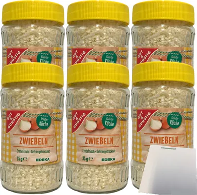 Produktbild von G&G Zwiebeln gefriergetrocknet 6er Pack (6x35g Dose) + usy Block