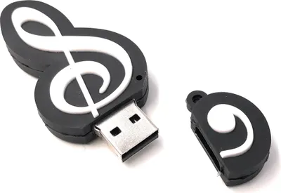 Produktbild von Onwomania Notenschlüssel in Schwarz Note Musik Funny USB Stick 16 GB USB 2.0