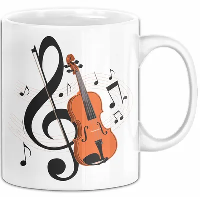 Produktbild von Geiger Tasse Geschenkidee für Liebhaber von Streichmusik (Weiß)