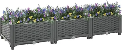 Produktbild von Hochbeet, Pflanzkübel, Kräuterbeet, Hochbeete-kit, Pflanztrog, Vertikalbeet, Pflanzgefäße, Pflanzencontainer, 120x40x23 cm Polypropylen