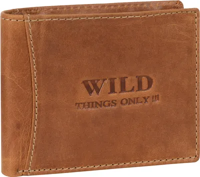 Produktbild von Wild Things Only !!! echt Leder Portemonnaie Geldbörse Herren Querformat Cognac (5453)