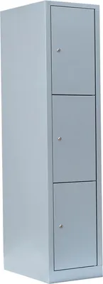 Produktbild von Schließfachschrank Fächerschrank Spind 180x41x50cm Lichtgrau 3 Fächer 523310