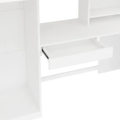 Immagine prodotto di Letto a soppalco - Struttura del letto - 90 x 200 cm - Scrivania - Armadio - Cassetti - Ripiani - Bianco
