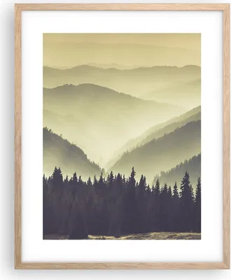 Produktbild von Gerahmtes Poster - Rahmen in heller Eiche - Berge Wald Natur - 40x50 cm - Wand Bild - Wanddeko - Wandbilder - Kunstposter - Wandposter - Bilderrahmen - Bilder - Kunstdruck - Wandbild - P2NPA40x50-3820