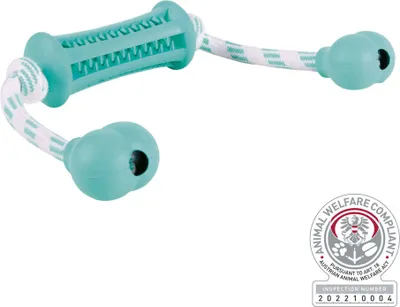 Produktbild von TRIXIE Denta Fun Stick mit Seil, Minzgeschm., Naturgummi, 9 cm / 37 cm