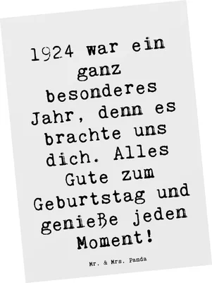 Produktbild von Mr. & Mrs. Panda Grußkarte Spruch 1924 Geburtstag - Weiß - Geschenk, Ansichtskarten, Geburtstagsfreude, bildkarte, Postkarte, Ansichtskarte, Alter, besonderes Jahr