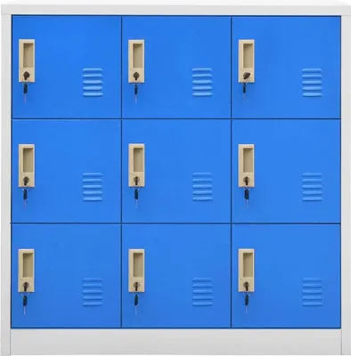 Immagine prodotto di vidaXL Armadietto grigio chiaro e blu 90x45x92,5 cm in acciaio