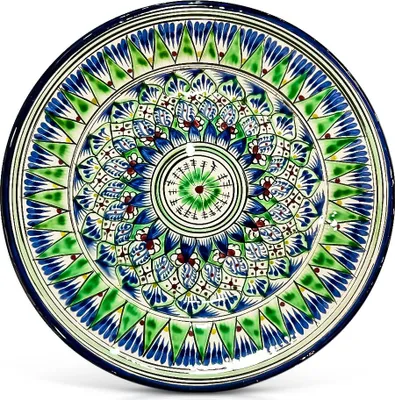 Produktbild von Lagan Teller - Risсhtan, Keramik, Handarbeit, Muster MIX, Ø 27 cm Glasur Teller Handarbeit Oriental Usbekische
