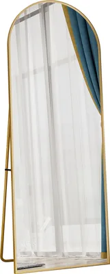 Obrázok produktu pre CDGlobal Arch Full Body Mirror, 162X53cm veľké zrkadlo v celej dĺžke, oblúkové stojace zrkadlo, nástenné zrkadlo v spálni, šatni, (zlaté)
