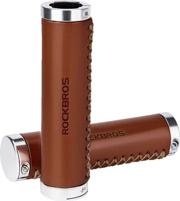 Produktbild von ROCKBROS Fahrradgriffe MTB Retro Lenkergriffe aus Leder 22,2 mm, Type 2