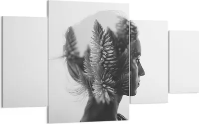 Produktbild von Bild auf Leinwand - Leinwandbild - Frau Abstraktion - 160x90cm - Wand Bild - Wanddeko - Wandbilder - Leinwanddruck - Bilder - Kunstdruck - Wanddekoration - Leinwand bilder - Wandkunst - DL160x90-3799