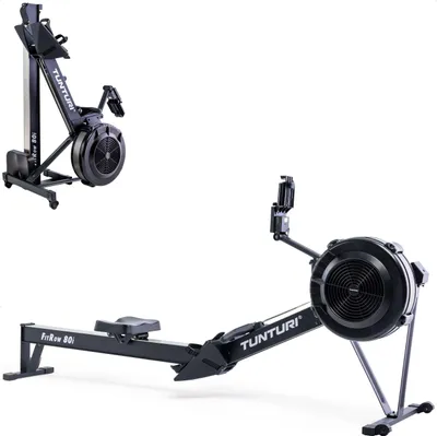 Produktbild von Tunturi Fitrow 80i Rudergerät – Rudergerät Fitness – Klappbares Rudergerät – 10 Widerstandsstufen – Luftwiderstand – Bluetooth