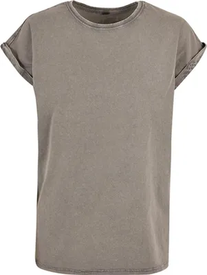 Image de Build Your Brand BY053 | Tee Acid Washed Extended Shoulder pour femme - Couleur : Asphalt - Taille : L