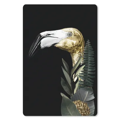 Produktbild von MuchoWow® Mauspad Mousepad Flamingo - Gold - Schwarz 18x27 cm - Mousepads - Maus Mat - Pad - Mausunterlage