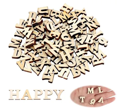 Produktbild von Holzbuchstaben - 208 Stück Mini Großbuchstaben Alphabet - für Kunsthandwerk und Dekoration - 15 mm