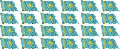 Produktbild von Mini Aufkleber Set - Pack wehend - 33x20mm - selbstklebender Sticker - Kazakhstan - Self-Adhesive - Flagge / Banner / Standarte fürs Auto, Büro, zu Hause und die Schule - 24 Stück