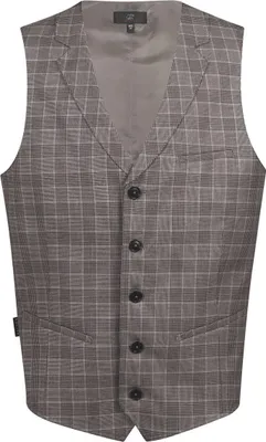 Produktbild von Greiff GASTRO MODA Herren Kellner-Weste Regular-Fit Glencheck Taupe XL