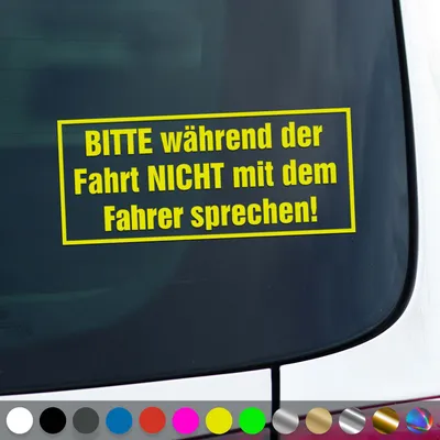 Produktbild von PantherPixel Fahrer Aufkleber Während Der Fahrt Nicht Sprechen Sticker Auto Geschenkidee Farbe Neon-Gelb