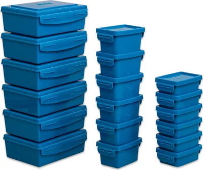 Produktbild von Betzold Aufbewahrungsboxen-Set, Farbe: blau, Setgröße: 18-tlg.