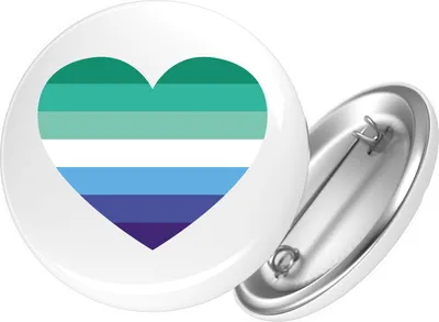Produktbild von Huuraa Button Schwule Pride Flagge LGBTQ Herz 25mm rund mit Sicherheitsnadel Ansteckbutton Geschenkidee