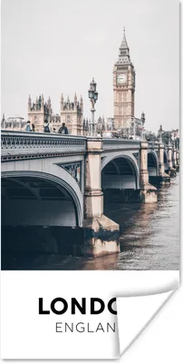 Produktbild von MuchoWow® Poster England - London - Turm 60x120 cm - Wandschmuck