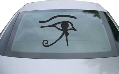 Produktbild von Indigos UG - Aufkleber Heckscheibe & Motorklappe DE2506 - schwarz - 600x507 mm - Auge Des Ra - Auto Scheiben Fenster Heckklappe Tuning Racing JDM - Die cut
