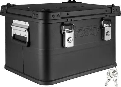 Produktbild von Aluminium Box mit Deckel Schwarz Alu Kiste Box Alukiste 30 Liter Transportbox Metallbox Alu Aufbewahrungsbox Boxen Abschliessbar Metallkiste Trucky