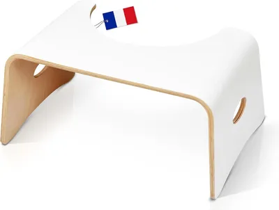 Immagine prodotto di Sgabello per il water, in legno verniciato bianco