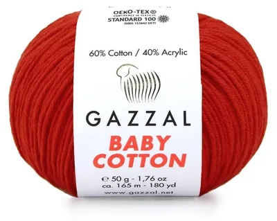 Obrázek produktu pro Příze Gazzal Baby Bavlna 3443 – červená – pro pletení a háčkování