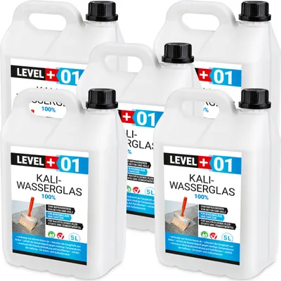 Produktbild von Kaliwasserglas 25L Pur Betonversiegelung Holzschutz Imprägnierung Grundierung Verfestung Unverdünnt Level+ RM01