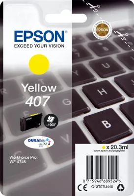Image de EPSON C13T07U440 EPSON 407 / T07U4 gelb Druckerpatrone