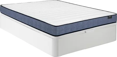 Produktbild von Bett mit Bettkasten - 160 x 200 cm - Weiß - Taschenfederkernmatratze - Höhe 19 cm - DAYNI von YSMÉE