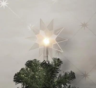 Zdjęcie produktu dla Podświetlana zawieszka na choinkę Best Season "Top Star Clear" Materiał: tworzywo sztuczne, kolor przezroczysty, 089-96