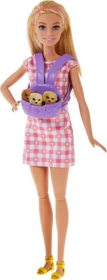 Produktbild von Barbie Puppe (blond) mit Hund & Welpen, Set inkl. Zubehör