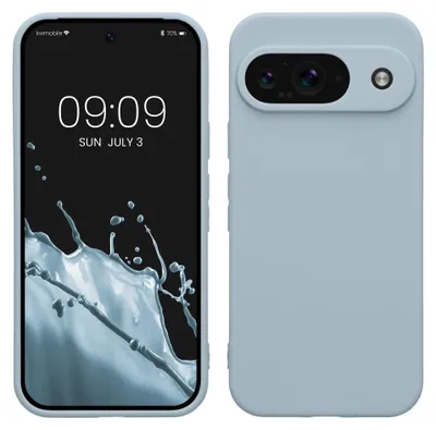Produktbild von kwmobile Handyhülle für Google Pixel 9 Hülle - weiches Handy Silikon Case - Schutzhülle Cover - Hellblau matt