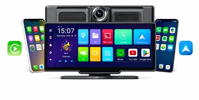 Immagine prodotto di FARROT 10,26" display per auto con CarPlay, Android Auto, Bluetooth, WiFi e GPS, telecamera anteriore e posteriore, schermo touchscreen IPS