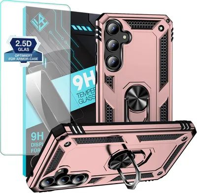 Produktbild von Armor Outdoor Handyhülle für Samsung Galaxy A55 5G Handy Panzer Case Schutzhülle mit 9H Displayglas Displayschutz Farbe: Rosegold