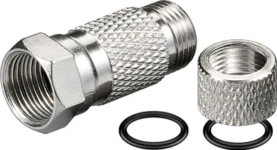 Produktbild von Wentronic Aufdreh-F-Stecker 7,3 mm, Kupfer - Kupfer-Nickel, breite Mutter, wasserabweisend