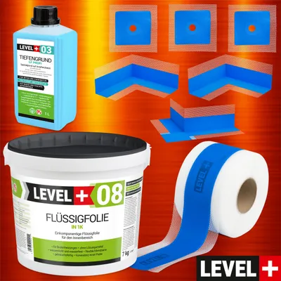 Produktbild von Dicht-Set für Dusche Bad Abdichtung Dichtfolie Dichtband Flüssigfolie 7kg SET342